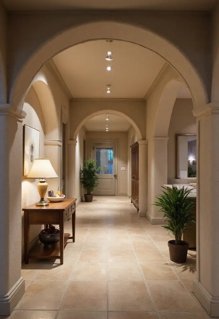 25 Basement Ceiling Ideas That Hide Imperfections With Style - 18. Archways and Curved Ceilings for Dimension