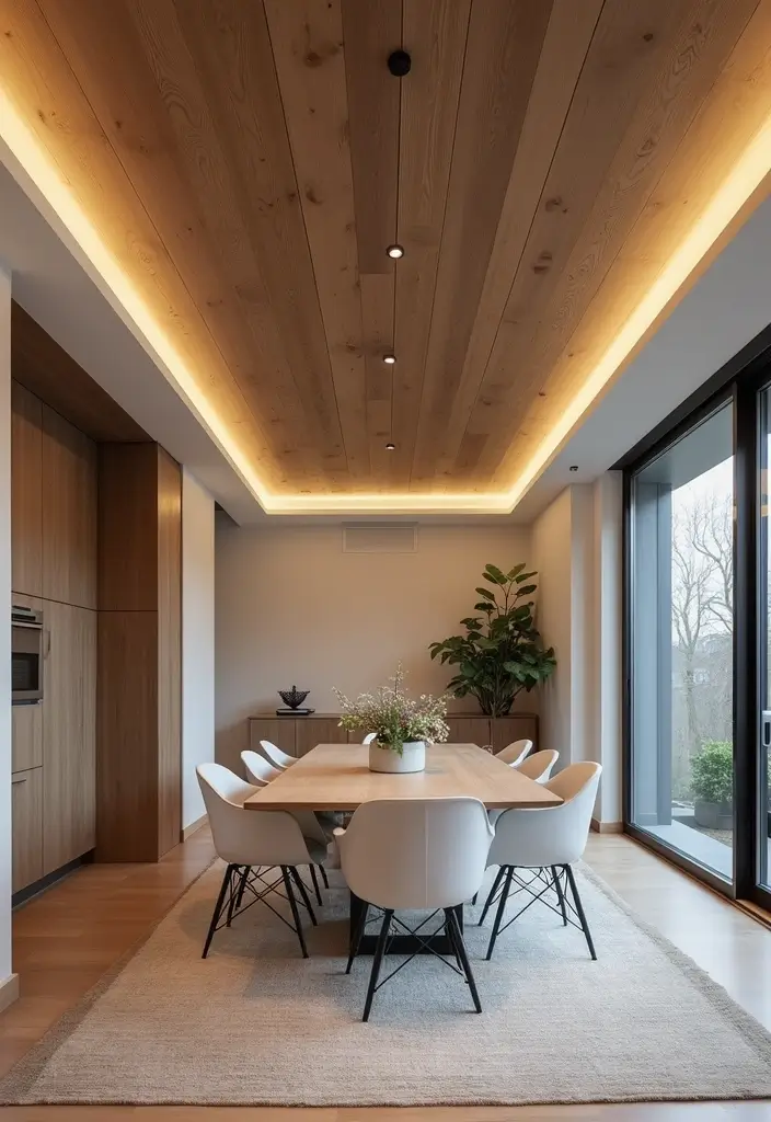 25 Basement Ceiling Ideas That Hide Imperfections With Style - 19. Modern Plank Ceilings for a Contemporary Feel