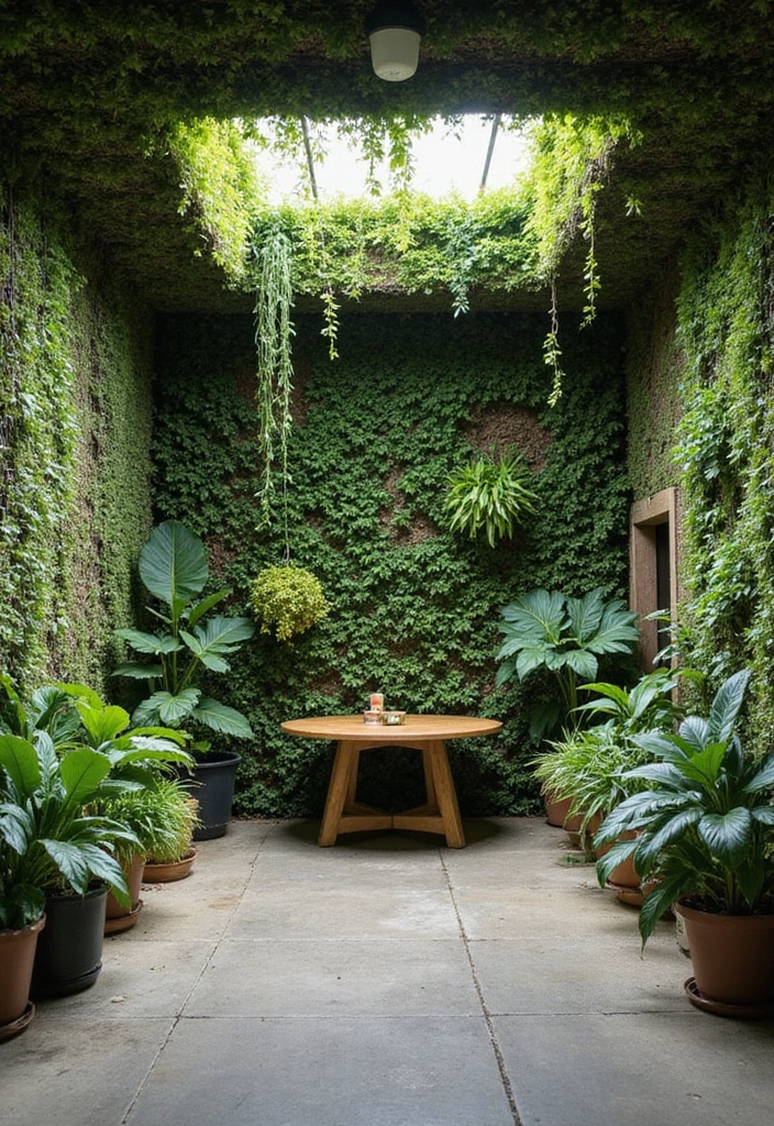 25 Basement Ceiling Ideas That Hide Imperfections With Style - 20. Vertical Gardens for a Unique Touch