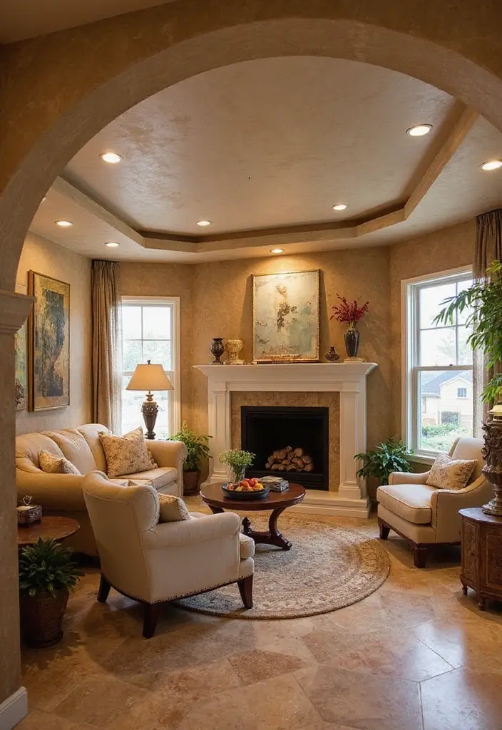 25 Basement Ceiling Ideas That Hide Imperfections With Style - 6. Faux Finish Plaster for a Mediterranean Vibe