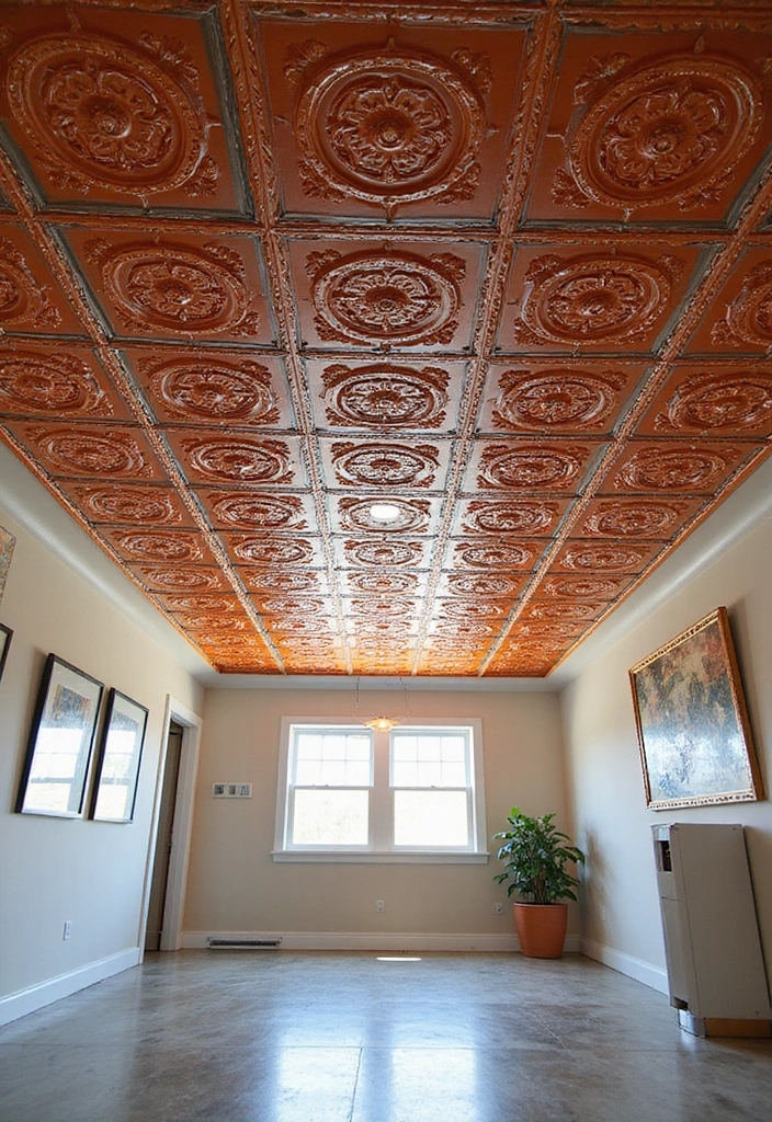 25 Basement Ceiling Ideas That Hide Imperfections With Style - 7. Ceiling Tiles for Style and Function