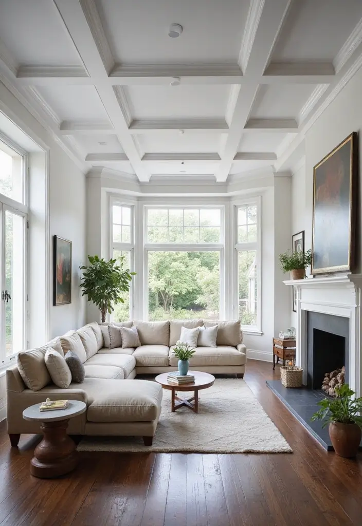25 Coffered Ceiling Inspirations That Elevate Any Room - 1. Classic White Elegance