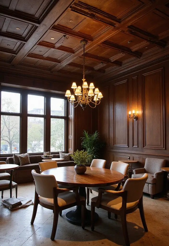 25 Coffered Ceiling Inspirations That Elevate Any Room - 2. Bold Contrast with Dark Wood