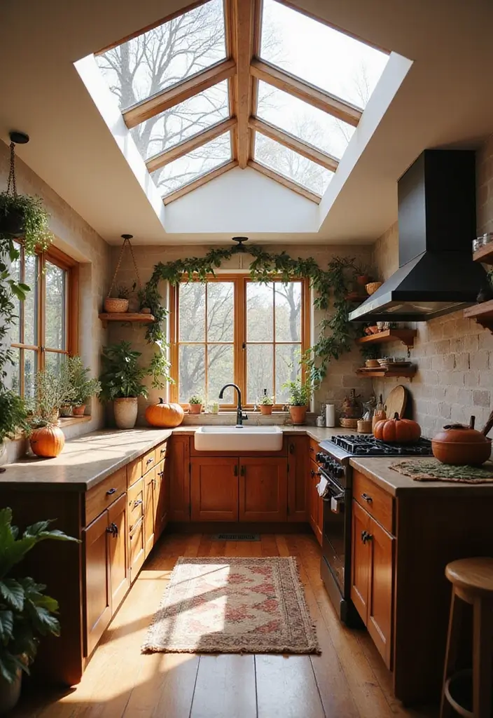 25 Fall Ceiling Designs for Kitchen That Add Cozy Charm - 12. Skylights for Natural Light