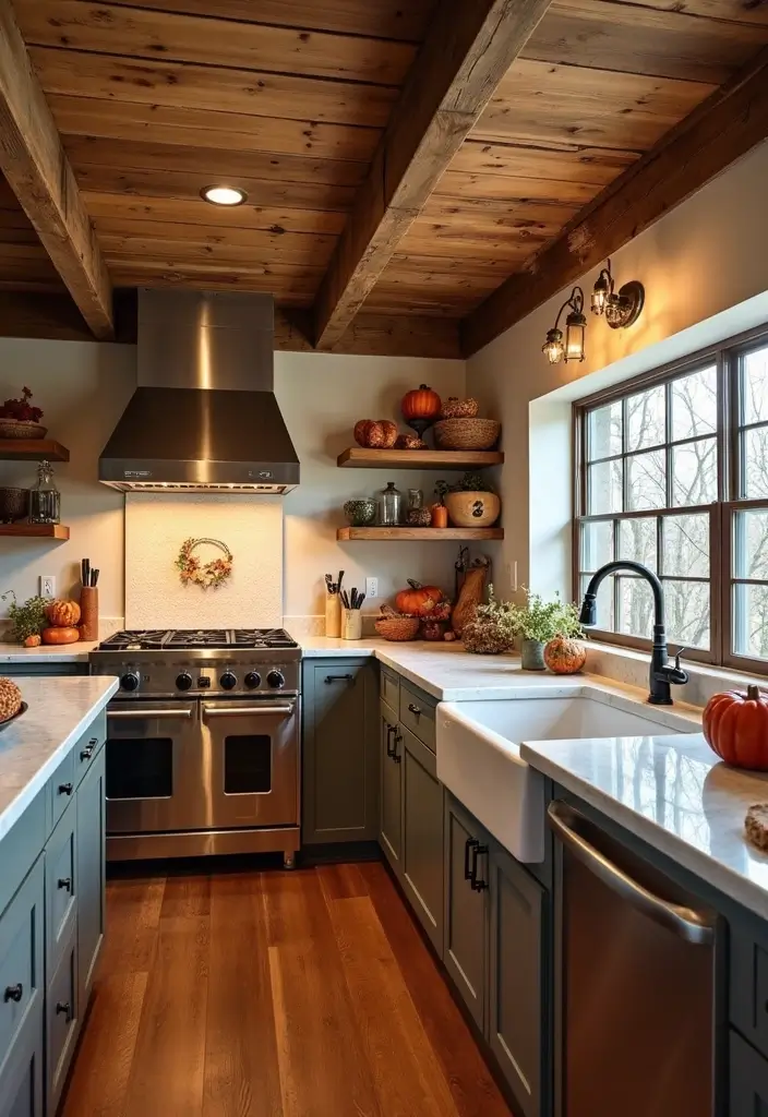 25 Fall Ceiling Designs for Kitchen That Add Cozy Charm - 15. Reclaimed Wood Ceilings