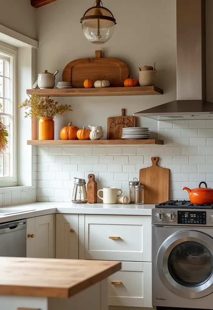 25 Fall Ceiling Designs for Kitchen That Add Cozy Charm - 19. Ceiling Shelves for Decor