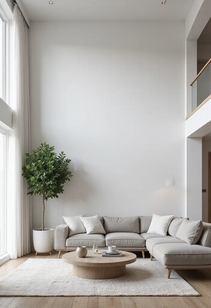 25 High Ceiling Living Room Designs That Feel Grand and Airy - 14. Elegant Color Palettes