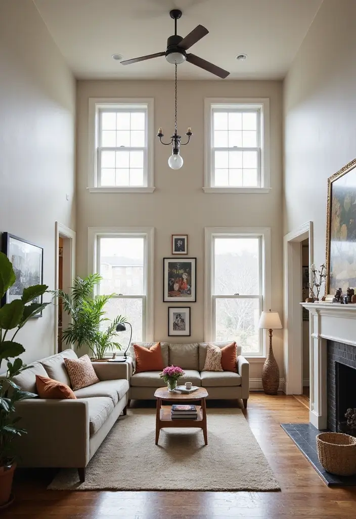 25 High Ceiling Living Room Designs That Feel Grand and Airy - 25. Personal Touches