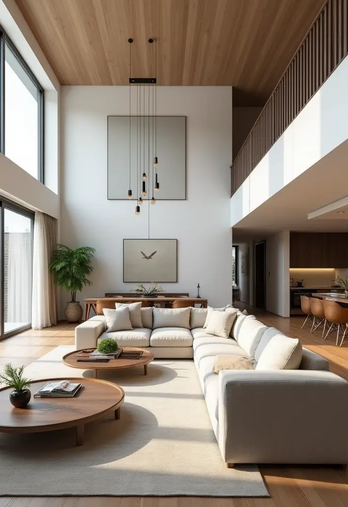 25 High Ceiling Living Room Designs That Feel Grand and Airy - 3. Open Concept Living