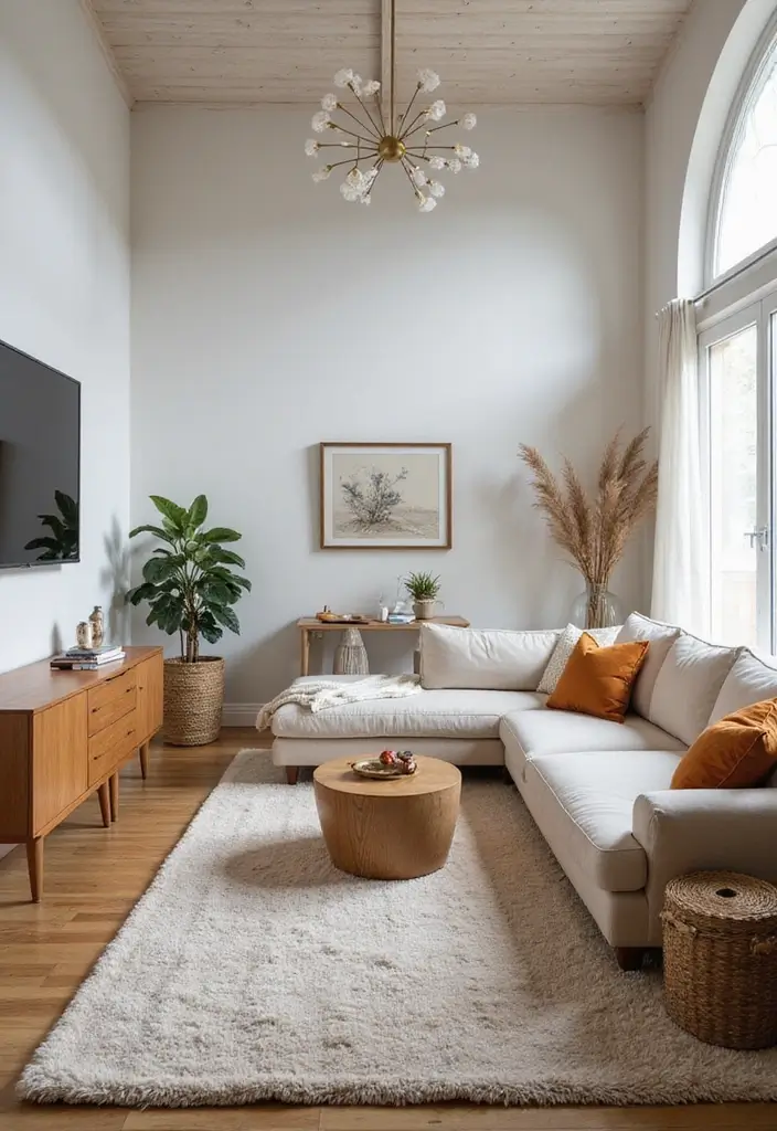 25 High Ceiling Living Room Designs That Feel Grand and Airy - 8. Layered Textures