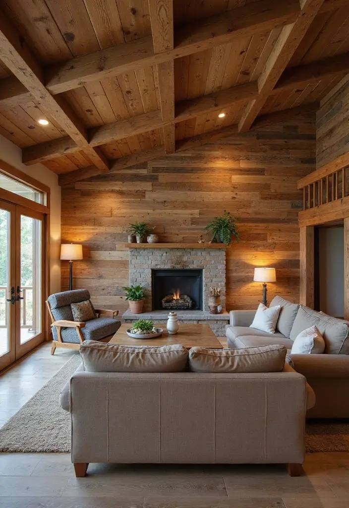 25 Modern Ceiling Designs That Redefine Elegance - 1. Eco-Chic Wooden Panels