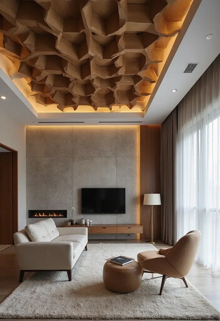 25 Modern Ceiling Designs That Redefine Elegance - 11. Geometric Patterns