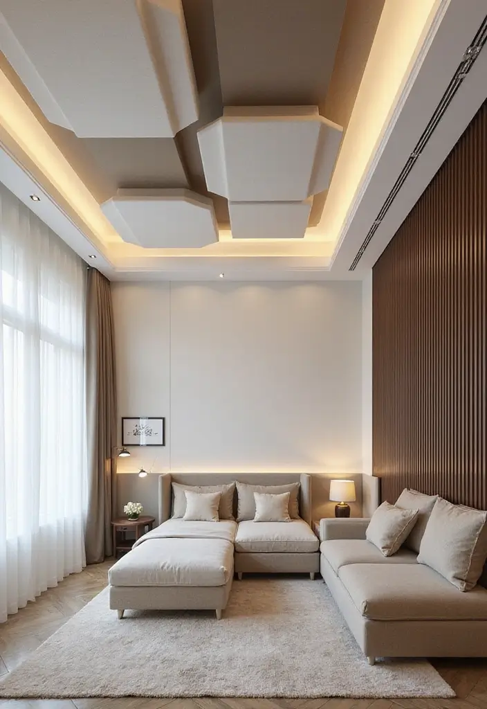 25 Modern Ceiling Designs That Redefine Elegance - 25. Customizable Modular Ceilings