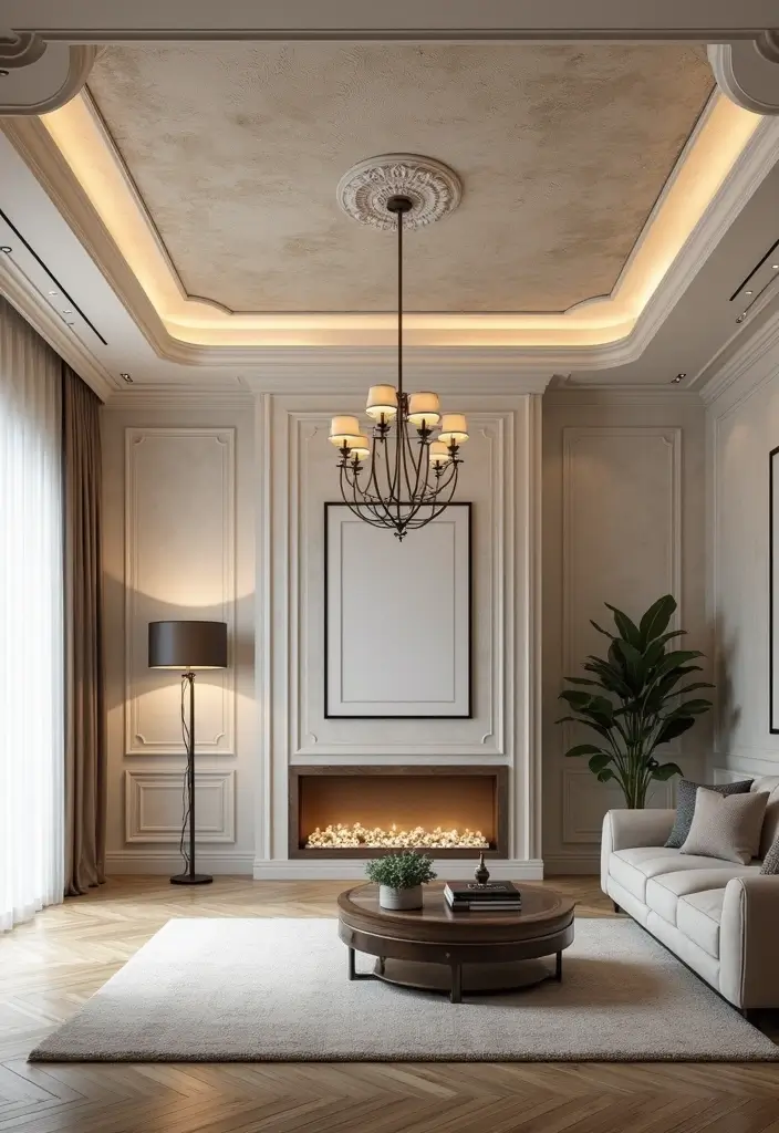 25 Modern Ceiling Designs That Redefine Elegance - 3. Textured Plaster Finishes