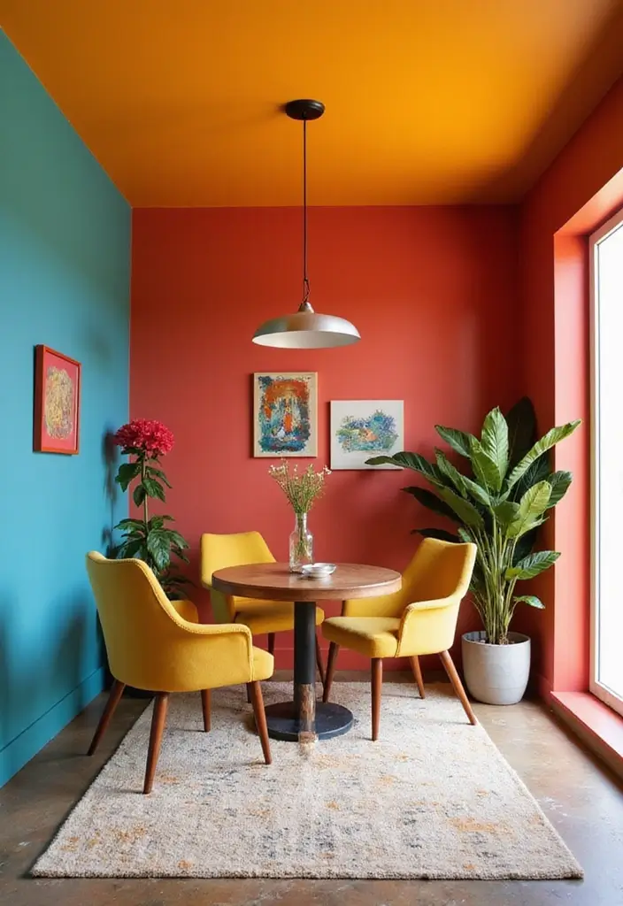 25 Modern Ceiling Designs That Redefine Elegance - 4. Bold Painted Ceilings