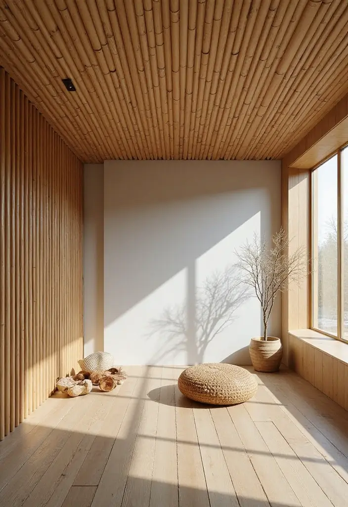 25 Modern Ceiling Designs That Redefine Elegance - 6. Sustainable Bamboo Ceilings