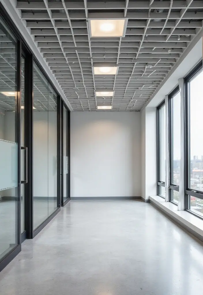 25 Modern Ceiling Designs That Redefine Elegance - 7. Minimalist Grid Ceilings