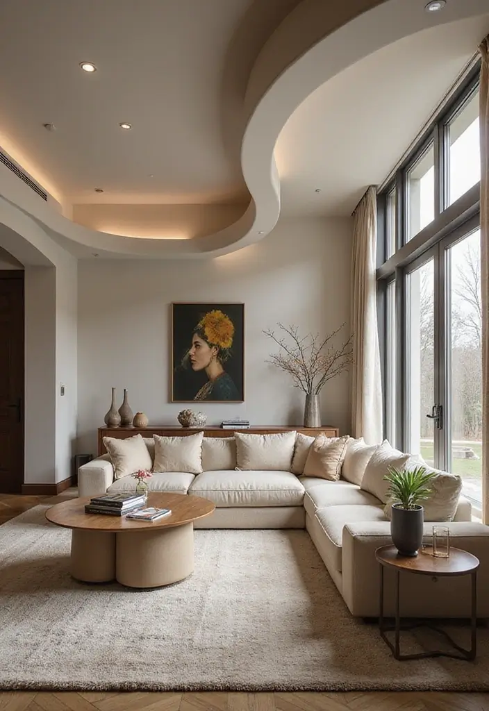 25 Modern Ceiling Designs That Redefine Elegance - 8. Curved Ceiling Designs
