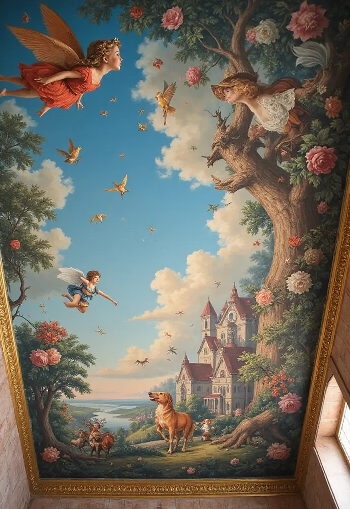 25 Painted Ceiling Inspirations That Totally Transform a Room - 14. Magical Murals