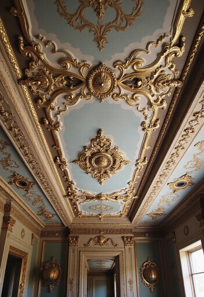 25 Painted Ceiling Inspirations That Totally Transform a Room - 19. Vintage Glam