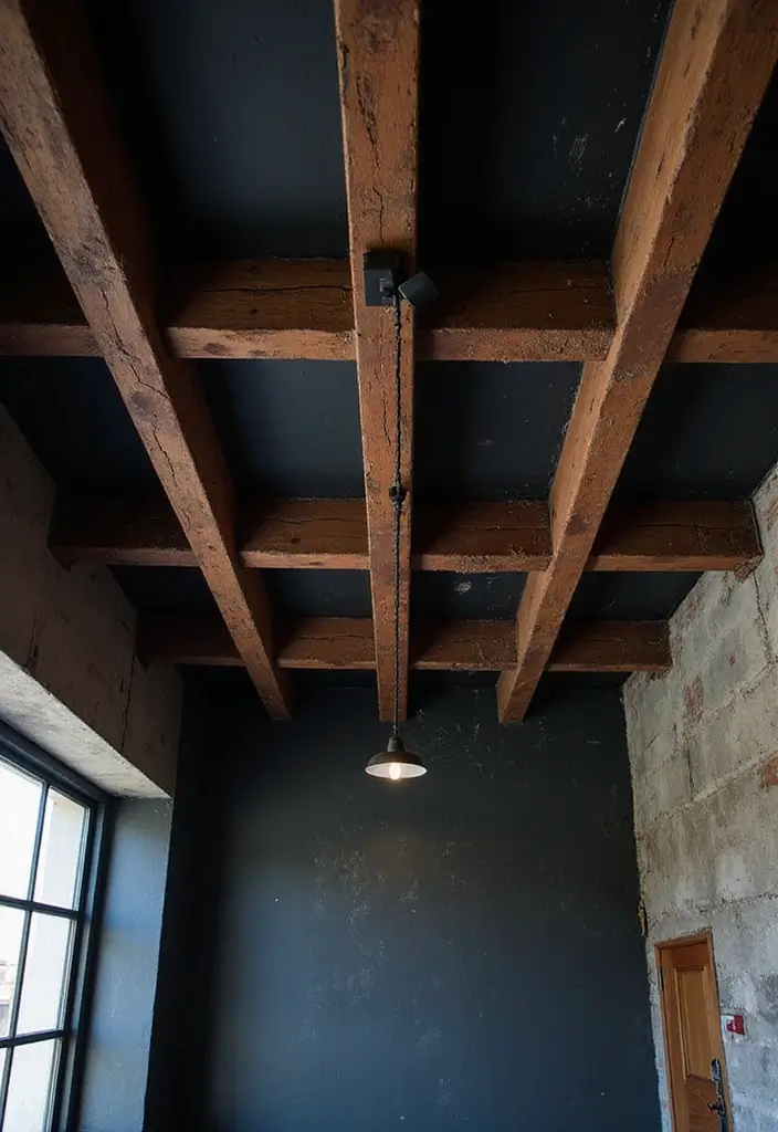 25 Painted Ceiling Inspirations That Totally Transform a Room - 20. Urban Industrial