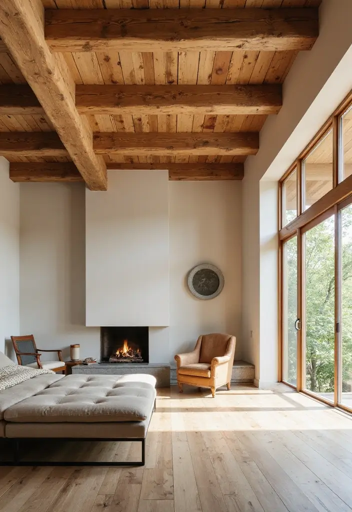 25 Painted Ceiling Inspirations That Totally Transform a Room - 23. Natural Wood Accents