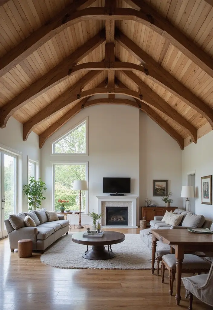 25 Vaulted Ceiling Beam Inspirations That Steal the Show - 12. Multi-Dimensional Beams