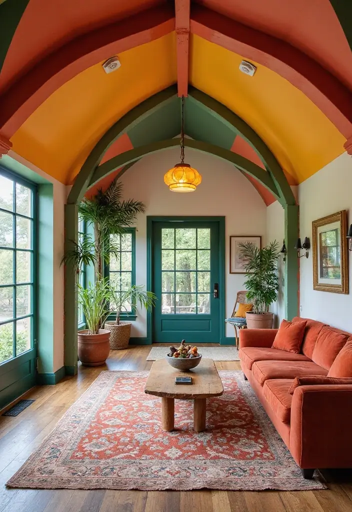 25 Vaulted Ceiling Beam Inspirations That Steal the Show - 14. Beams in Unexpected Colors