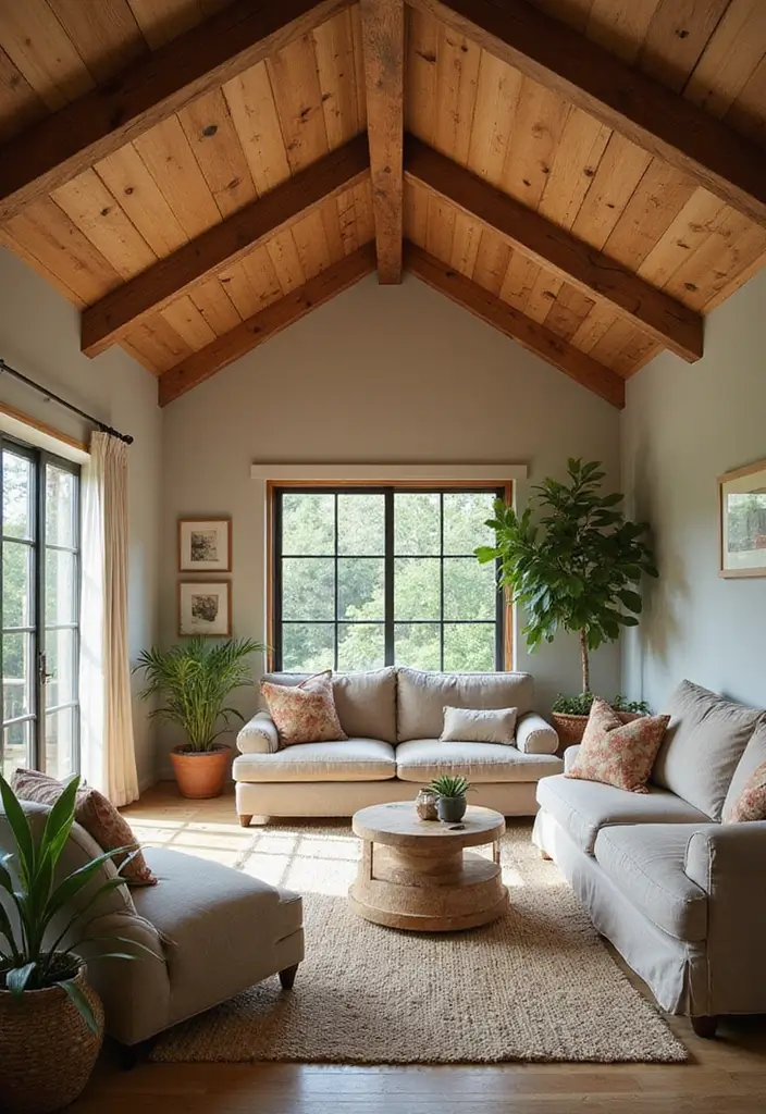 25 Vaulted Ceiling Beam Inspirations That Steal the Show - 16. Beams with Natural Finishes