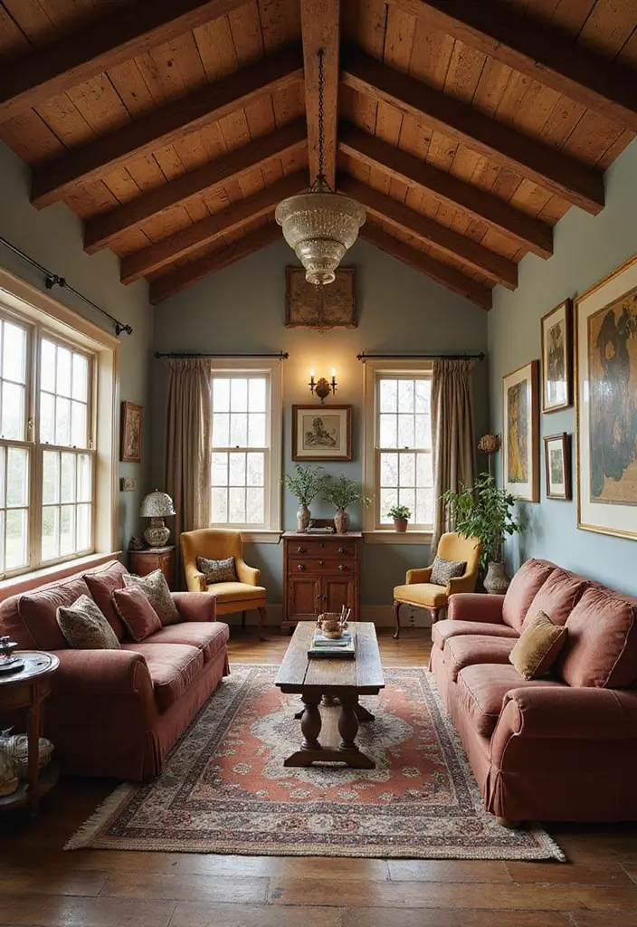 25 Vaulted Ceiling Beam Inspirations That Steal the Show - 17. Vintage Style Beams