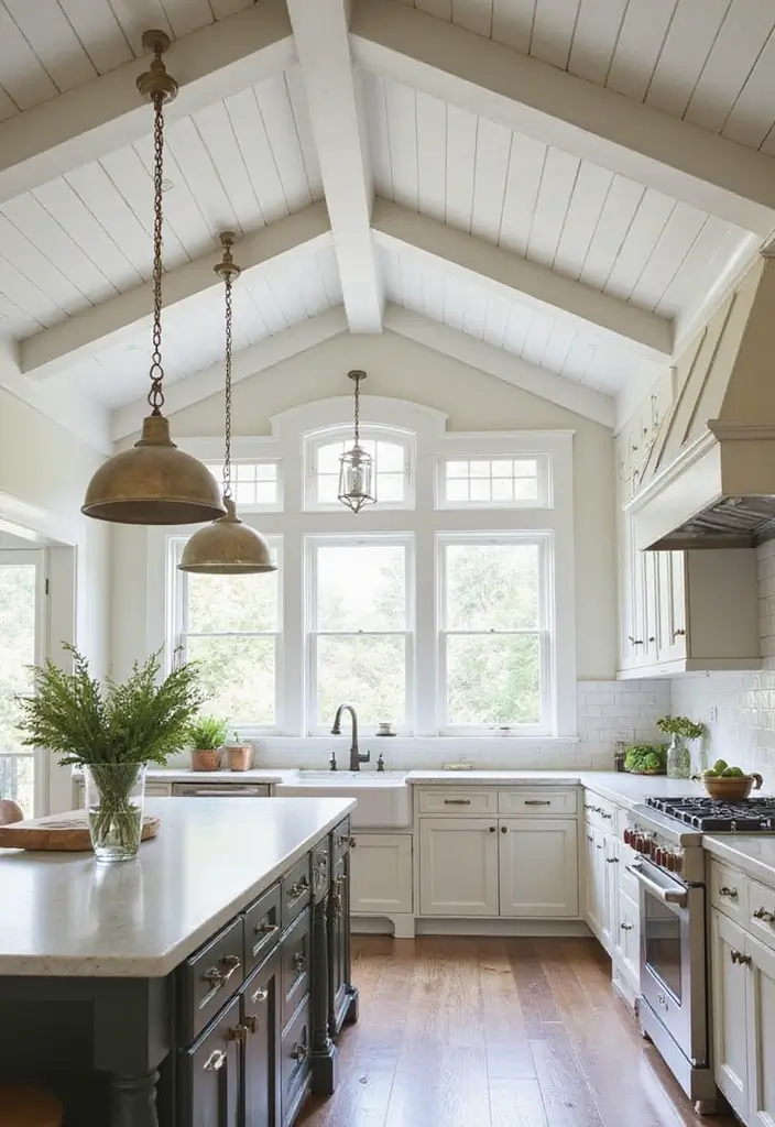 25 Vaulted Ceiling Beam Inspirations That Steal the Show - 3. Whitewashed Beams
