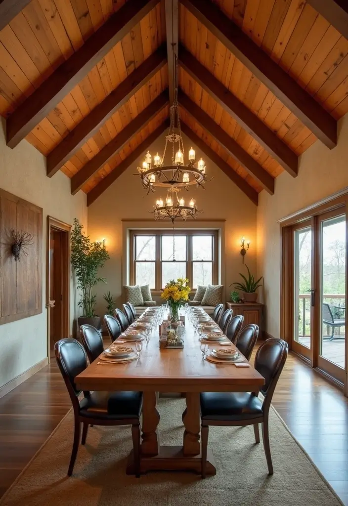 25 Vaulted Ceiling Beam Inspirations That Steal the Show - 5. Natural Wood Stained Beams