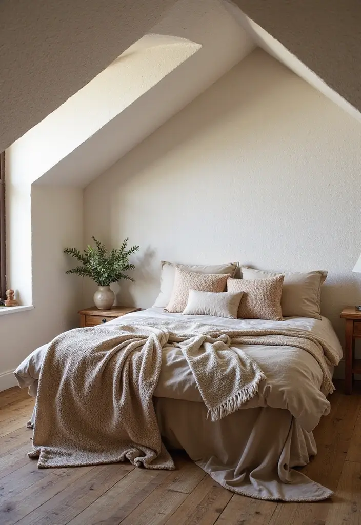 25 Vaulted Ceiling Bedroom Inspirations That Feel Dreamy 12 25 Vaulted Ceiling Bedroom Inspirations That Feel Dreamy - 12. Soft and Cozy Textiles