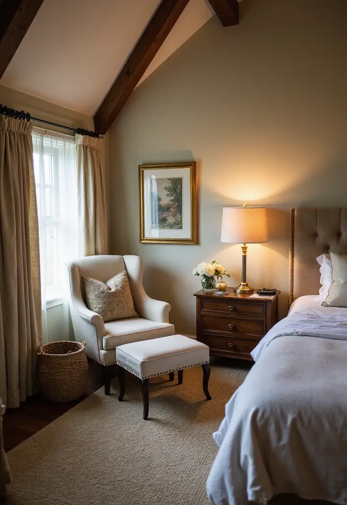 25 Vaulted Ceiling Bedroom Inspirations That Feel Dreamy 15 25 Vaulted Ceiling Bedroom Inspirations That Feel Dreamy - 15. Cozy Nooks and Reading Areas