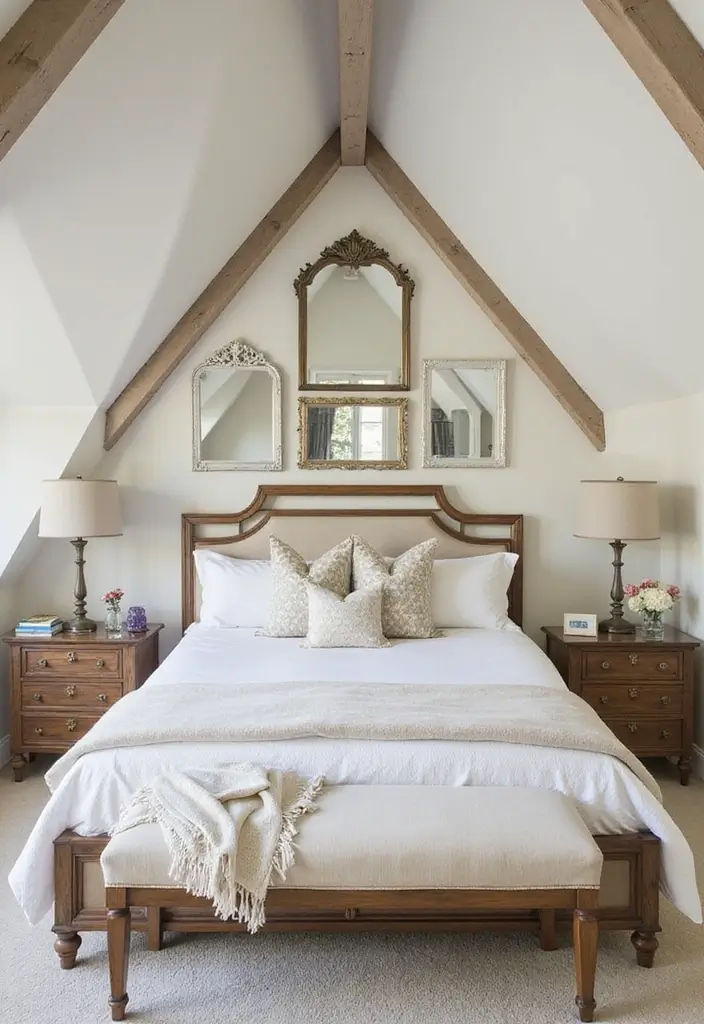 25 Vaulted Ceiling Bedroom Inspirations That Feel Dreamy 18 25 Vaulted Ceiling Bedroom Inspirations That Feel Dreamy - 18. Mirrors for Depth