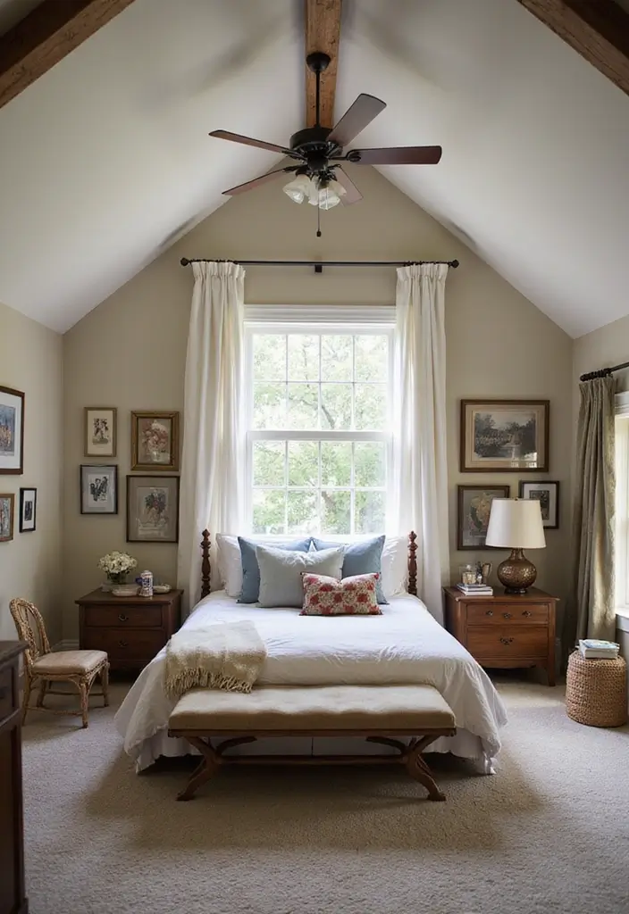 25 Vaulted Ceiling Bedroom Inspirations That Feel Dreamy 22 25 Vaulted Ceiling Bedroom Inspirations That Feel Dreamy - 22. Personal Touches