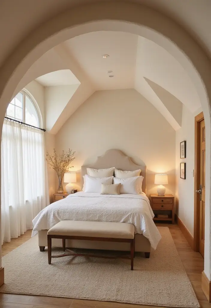 25 Vaulted Ceiling Bedroom Inspirations That Feel Dreamy 24 25 Vaulted Ceiling Bedroom Inspirations That Feel Dreamy - 24. Spa-Like Retreat