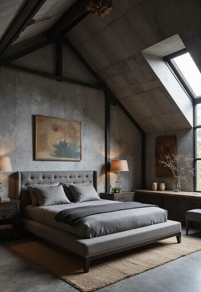 25 Vaulted Ceiling Bedroom Inspirations That Feel Dreamy 4 25 Vaulted Ceiling Bedroom Inspirations That Feel Dreamy - 4. Industrial Edge