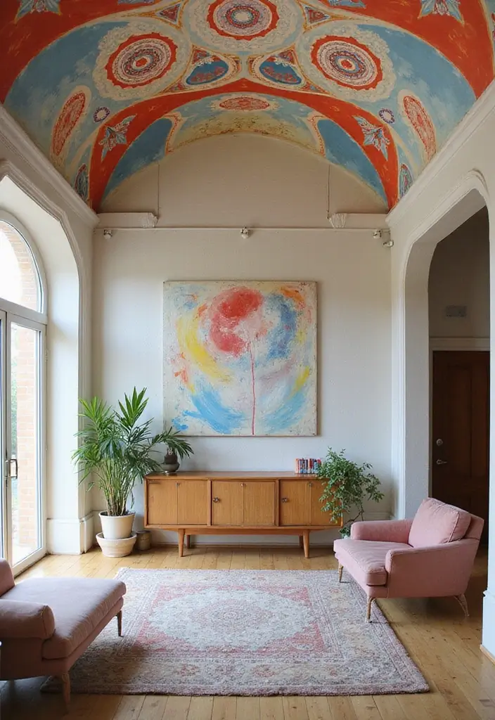 25 Vaulted Ceiling Ideas That Make Homes Feel Bigger - 11. Artistic Ceiling Designs