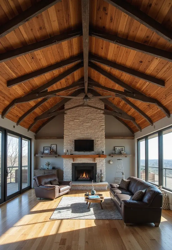 25 Vaulted Ceiling Ideas That Make Homes Feel Bigger - 12. Combination of Materials