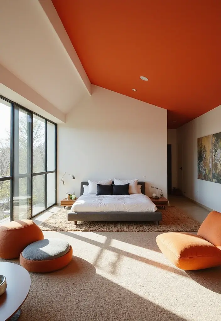 25 Vaulted Ceiling Ideas That Make Homes Feel Bigger - 14. Accent Colors in Decor