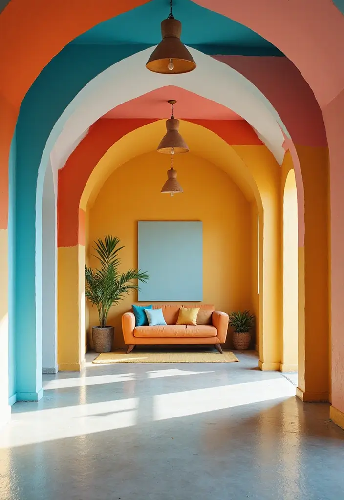 25 Vaulted Ceiling Ideas That Make Homes Feel Bigger - 24. Colorful Accents