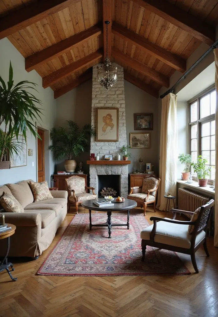 25 Vaulted Ceiling Ideas That Make Homes Feel Bigger - 25. Blend of Old and New