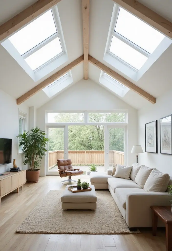 25 Vaulted Ceiling Ideas That Make Homes Feel Bigger - 4. Skylights for Natural Light