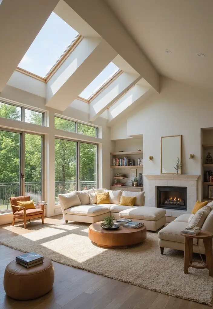 25 Vaulted Ceiling Living Room Inspirations That Wow Guests - 13. Unique Architectural Features