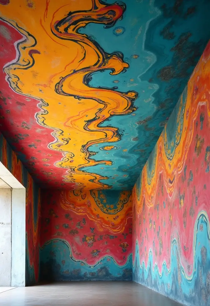 27 Ceiling Murals That Bring Art Into Interiors - 13. Bold Color Splash