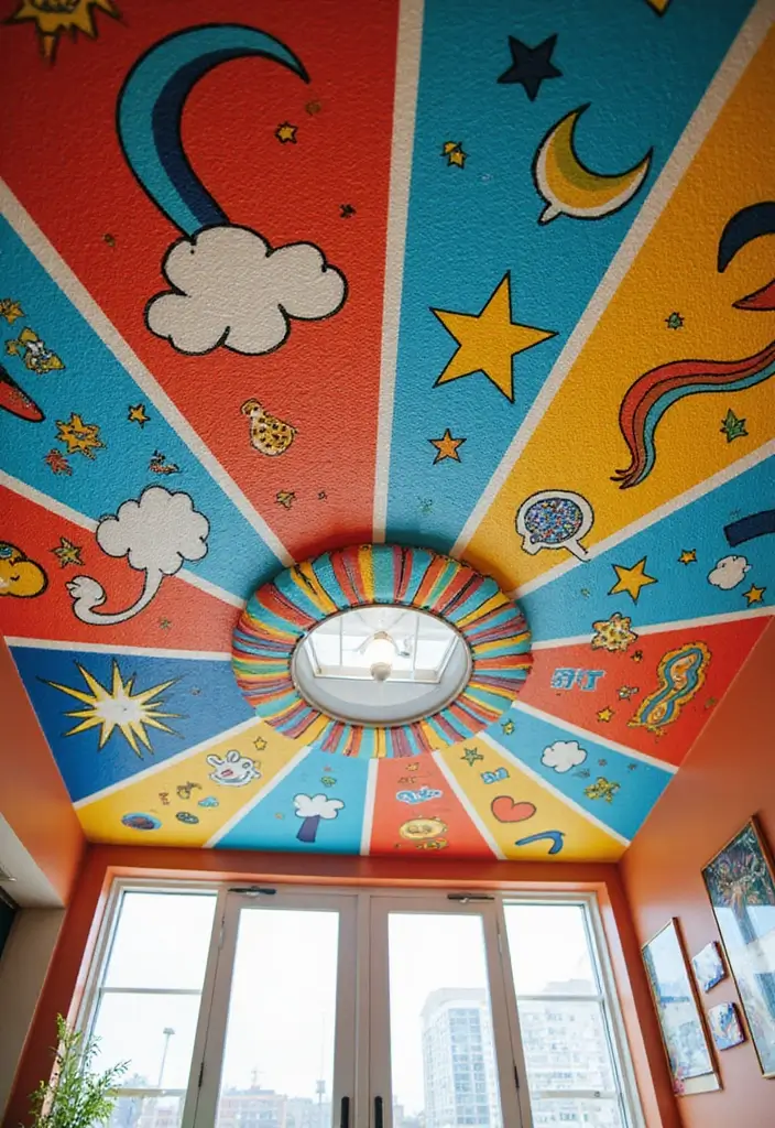 27 Ceiling Murals That Bring Art Into Interiors - 15. Quirky Pop Art