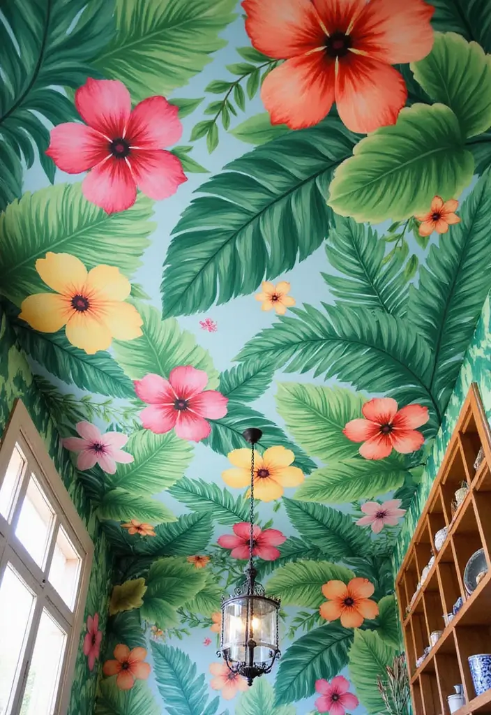 27 Ceiling Murals That Bring Art Into Interiors - 2. Botanical Paradise