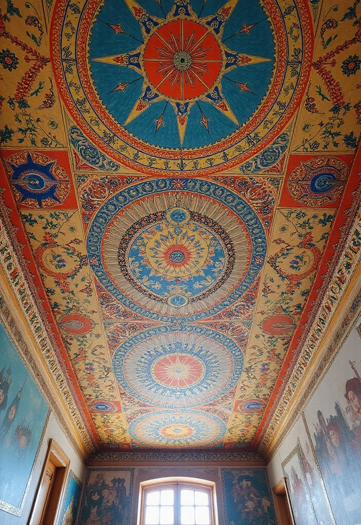 27 Ceiling Murals That Bring Art Into Interiors - 22. Cultural Patterns