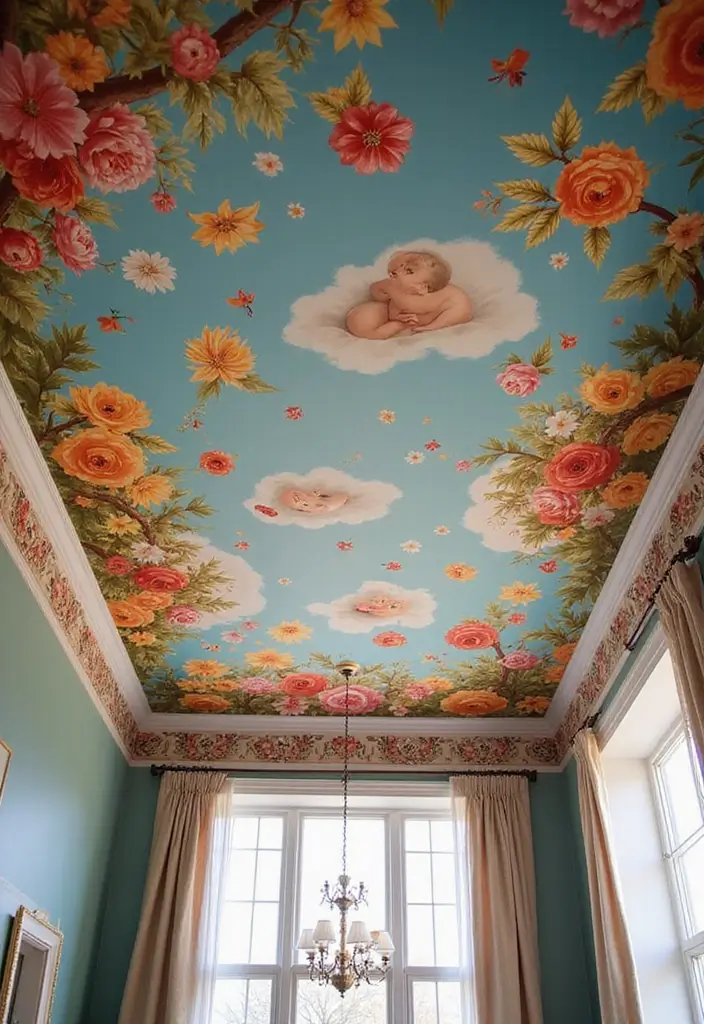 27 Ceiling Murals That Bring Art Into Interiors - 27. Festive Celebrations